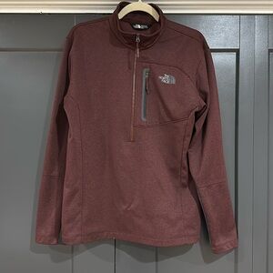 North Face maroon full zip jacket